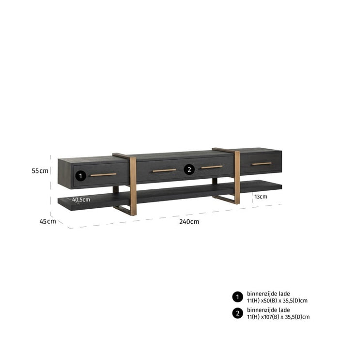 TV Lowboard Cambon 3-Schubladen