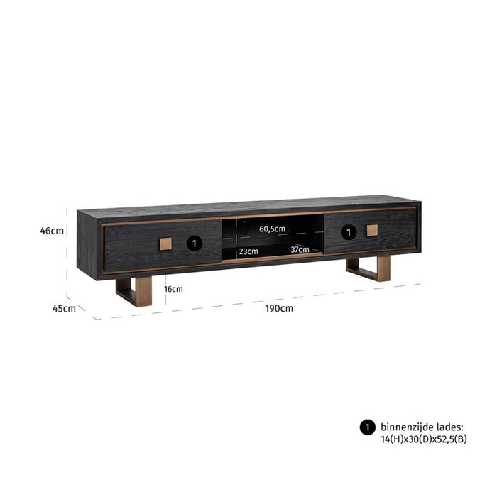 TV Lowboard Hunter 2-Schubladen