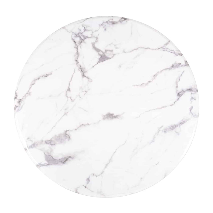 Rund Esstisch Platte aus Kunst Marmor in weiß