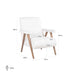 Maße: 90 cm x 72 cm x 87 cm vom Sessel Bono mit weißem Bouclé Stoff und Beine aus Eiche 