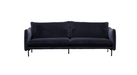 Sofa Suny 3 Sitzer in schwarzem Samt Stoff und schwarzen Metallfüßen